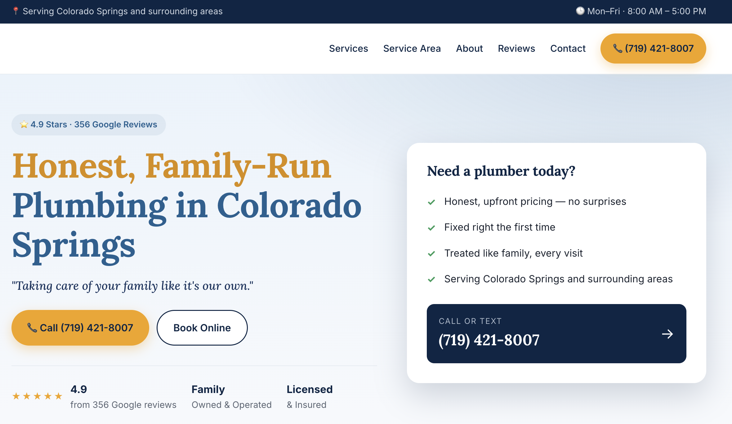 Client marketing website